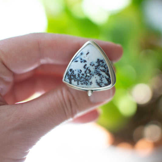 Dendritic Agate Cypress Ring (Sz.9.5)