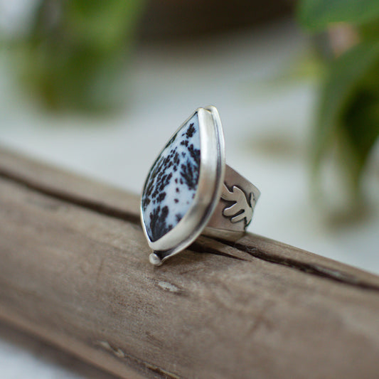 Dendritic Agate Cypress Ring No. 2 (Sz.8.25)