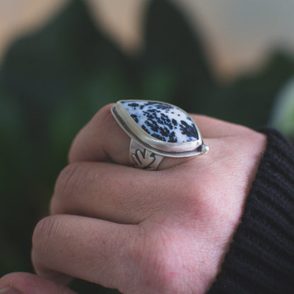 Dendritic Agate Cypress Ring No. 2 (Sz.8.25)