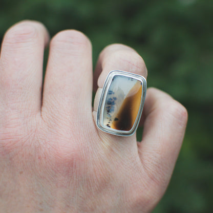 Rectangle Montana Agate Ring (Sz 8.5)