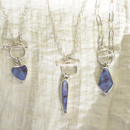 Opal Heart Toggle Necklace