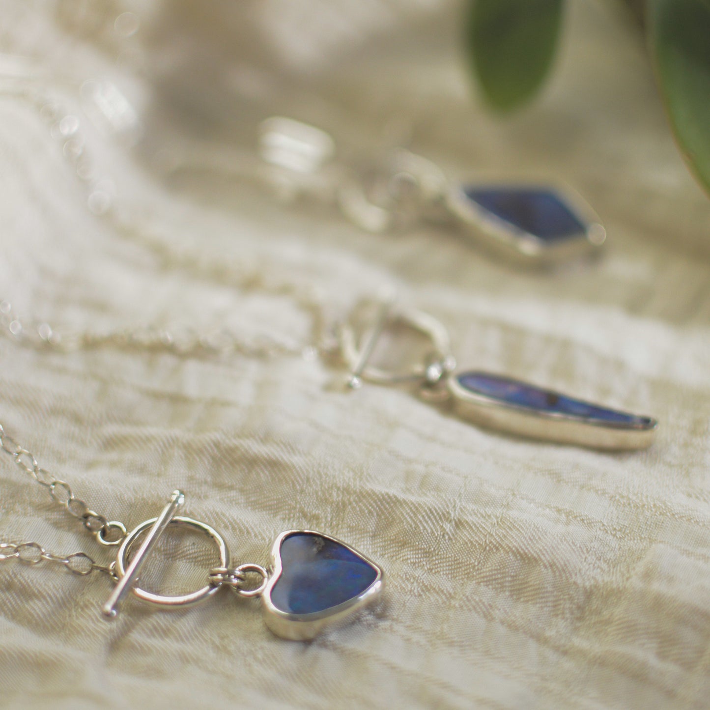 Opal Heart Toggle Necklace