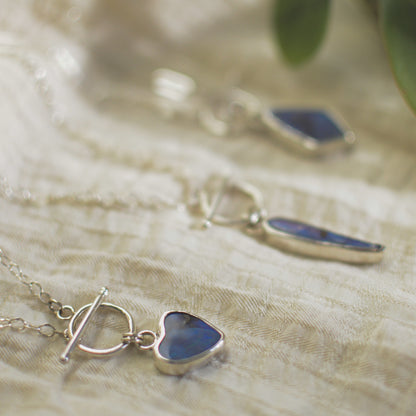 Opal Heart Toggle Necklace