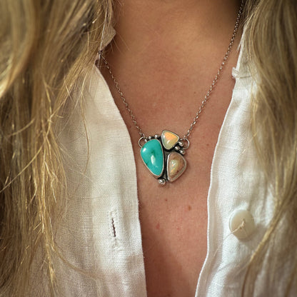 Double Opal Turquoise Necklace