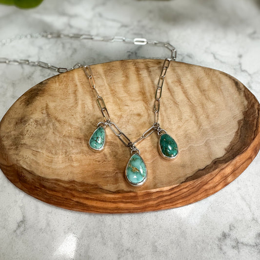 Mixed Turquoise Drop Necklace