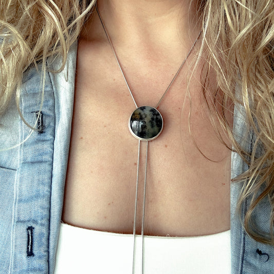 Dendritic Agate Bolo Necklace