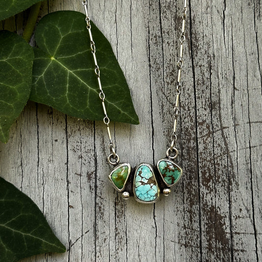 Mixed Turquoise Trio Necklace
