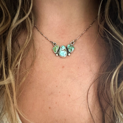 Mixed Turquoise Trio Necklace