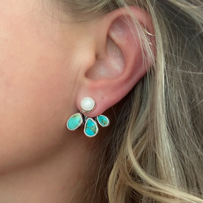 Sonoran Mountain Turquoise and Opal Ear Jackets