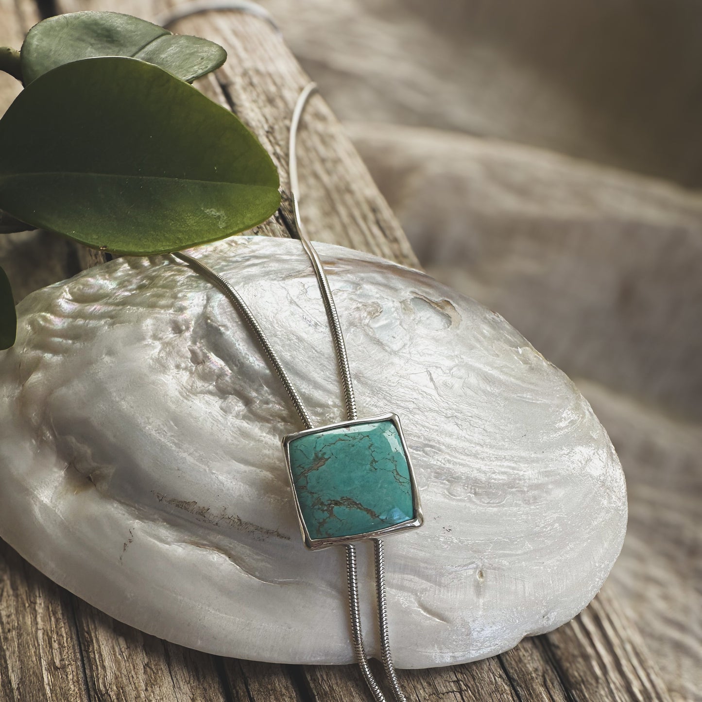 Square Royston Turquoise Bolo