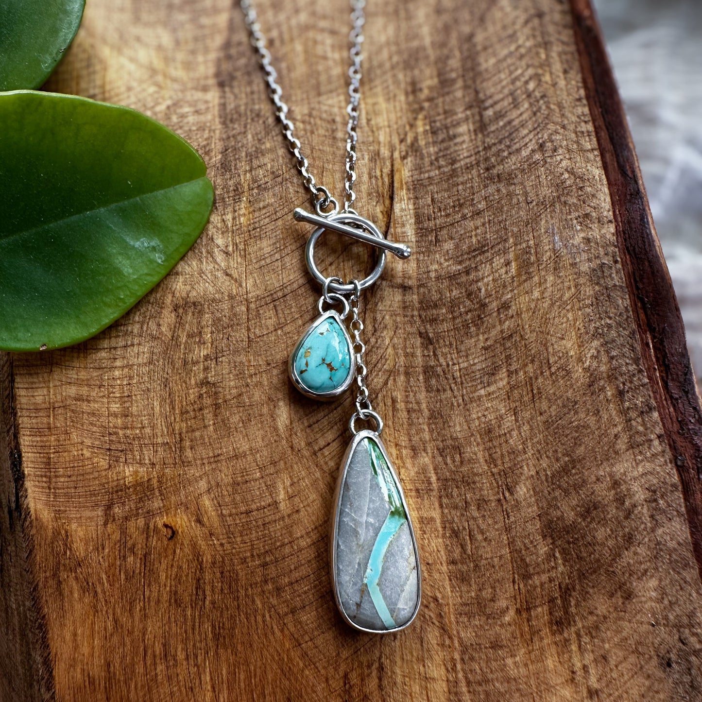 Double Turquoise Toggle Necklace