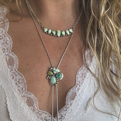 Mixed Turquoise Bloom Bolo