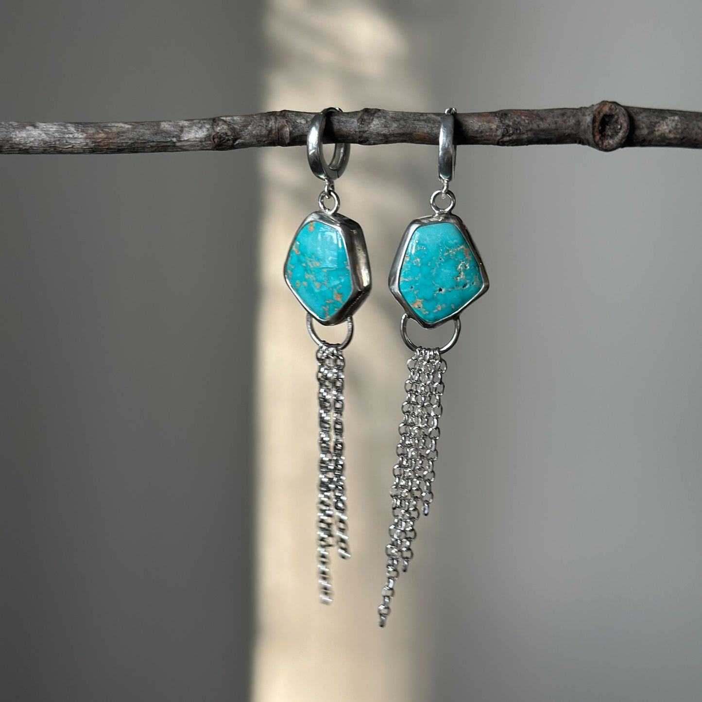 Lone Mountain Turquoise Mist Earrings No 3