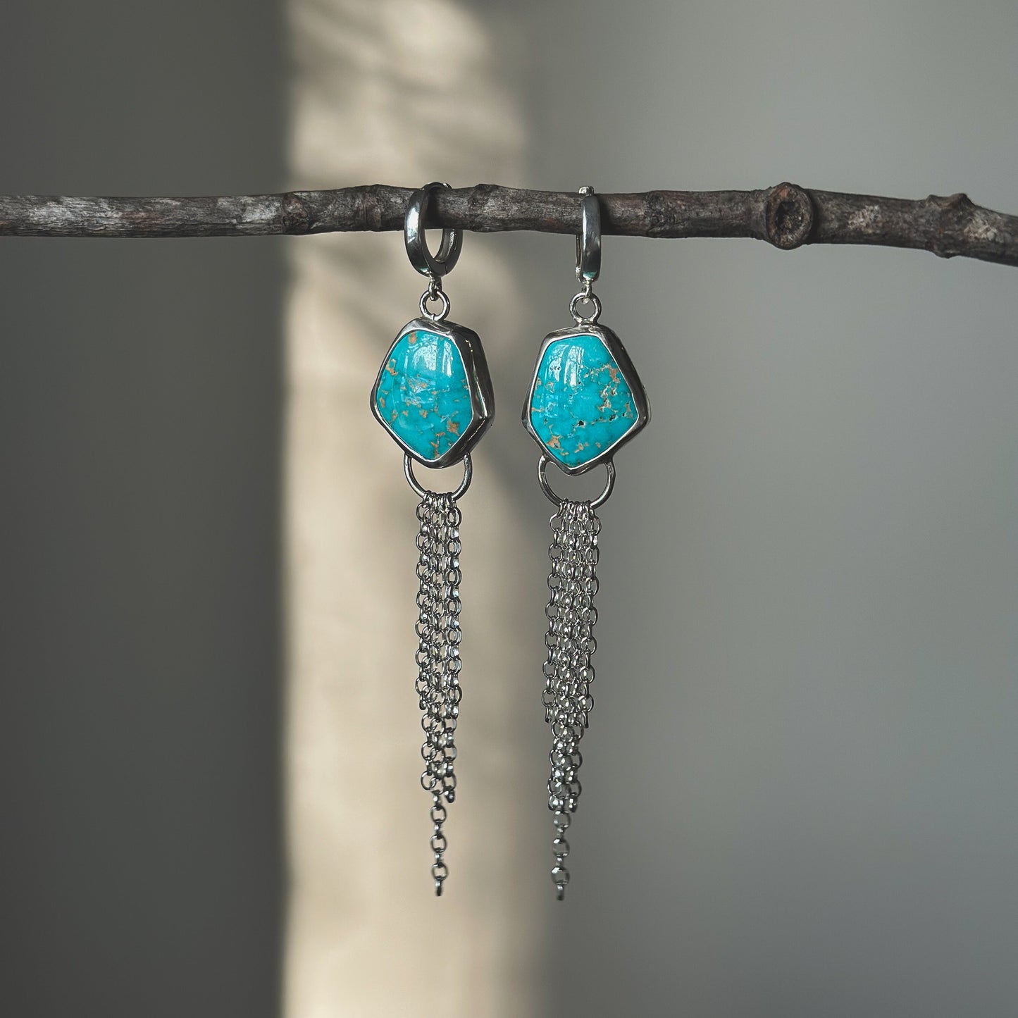 Lone Mountain Turquoise Mist Earrings No 3