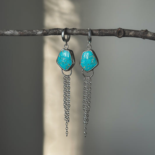 Lone Mountain Turquoise Mist Earrings No 3