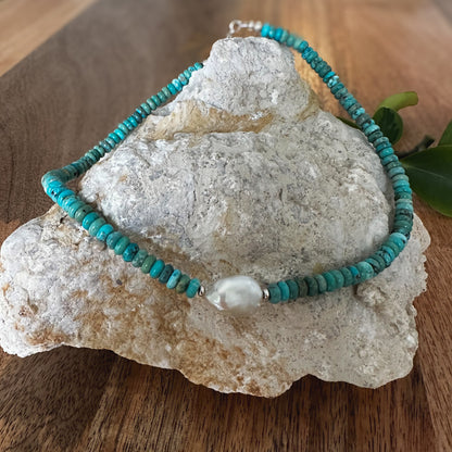 Sonoran Turquoise and Pearl Necklace
