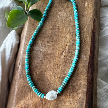 Sonoran Turquoise and Pearl Necklace
