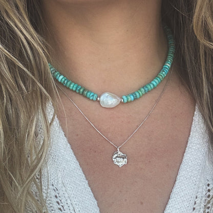 Sonoran Turquoise and Pearl Necklace