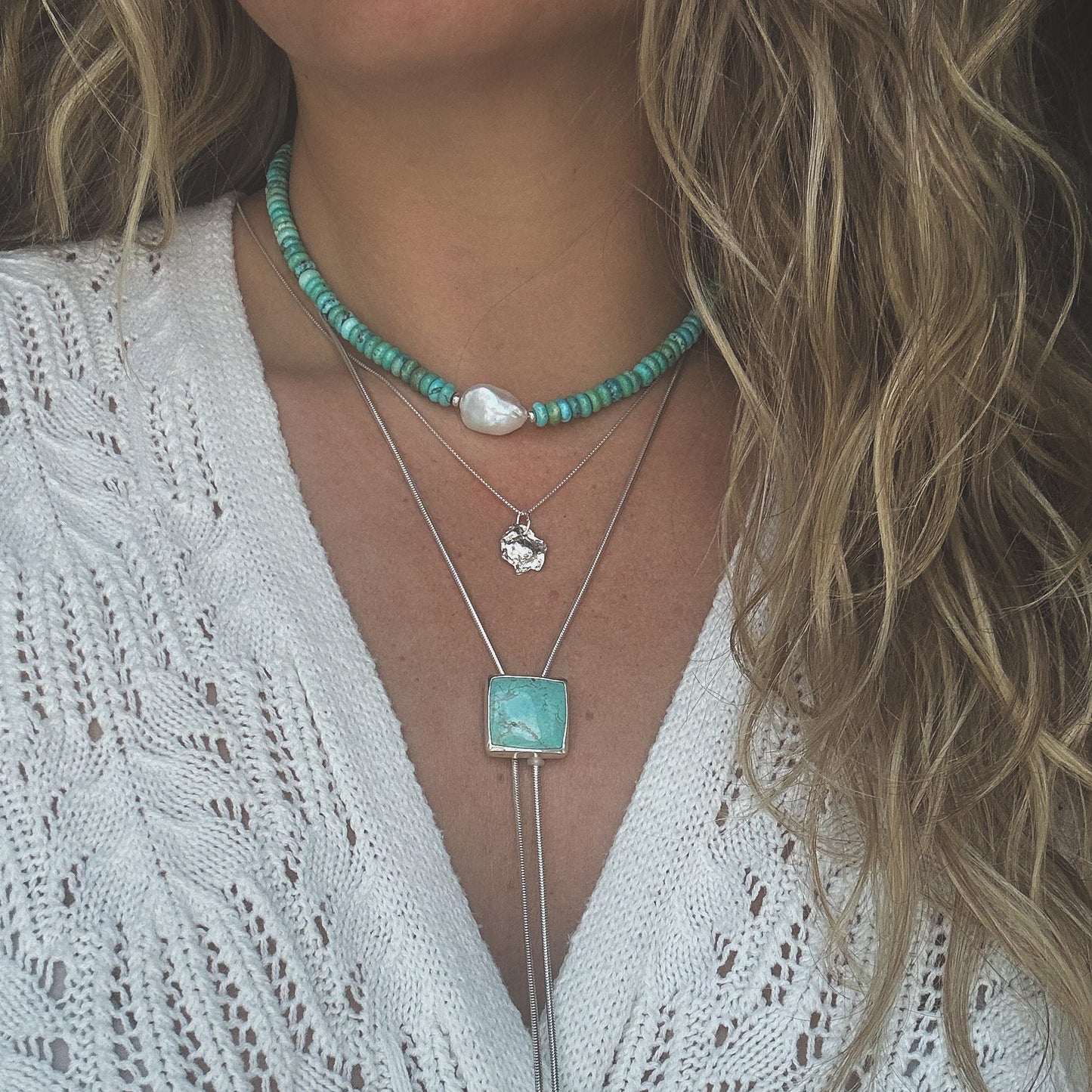 Sonoran Turquoise and Pearl Necklace