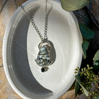 Teardrop Aloe Varscite and Moss Aquamarine Necklace