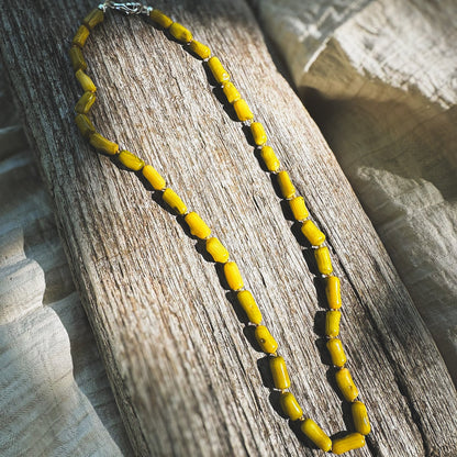 Yellow Coral Bead Necklace