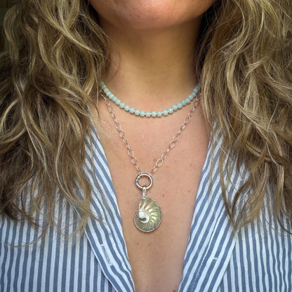 Amazonite Drum Bead Necklace