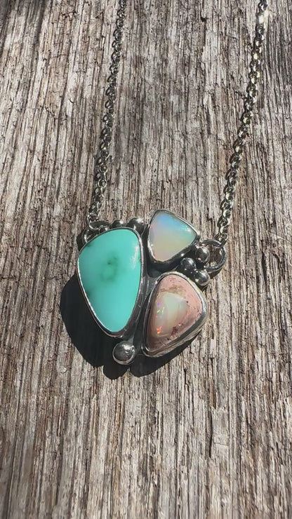 Double Opal Turquoise Necklace